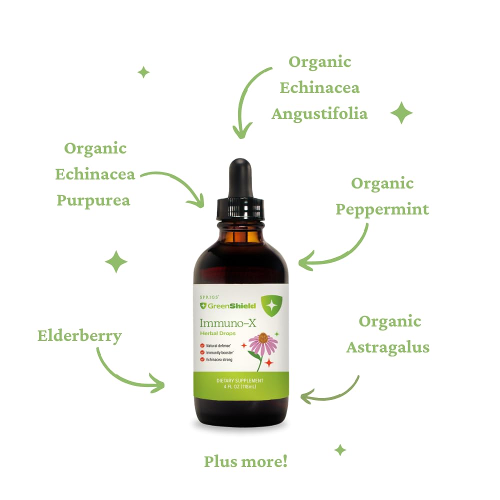 Springs Immuno-X Immune Support Tincture, Echinacea, Elderberry & Astragalus Root, Organic Herbal Wellness Boost for Immunity, Digestion & Overall Health 3 Convenient Sizes”
