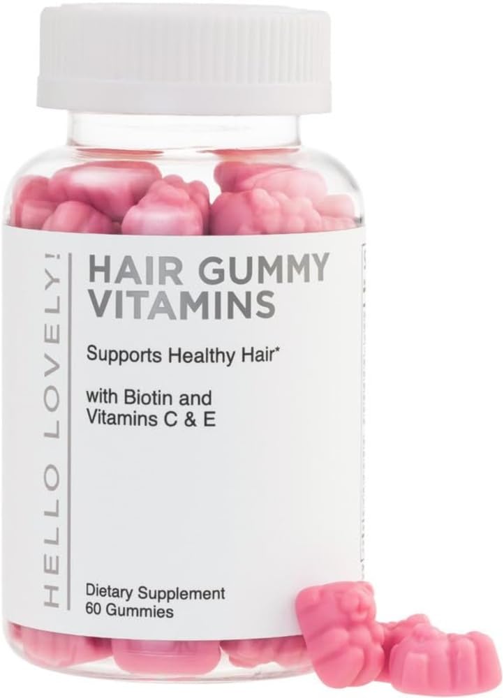 Hello Lovely! Hair Vitamins Gummies with Biotin 5000 mcg Vitamin E & C Support Hair Growt