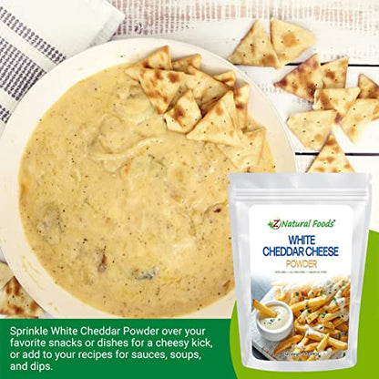 Z Natural Foods White Cheddar Cheese Powder, Nutrition-Packed, Creamy Cheese Powder
