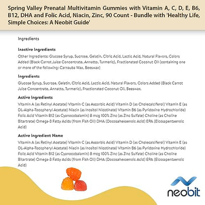 Spring Valley Prenatal Multivitamin Gummies with Vitamin A, C, D, E, B6, B12, DHA and Folic Acid