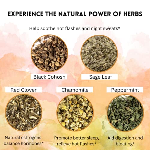 Menopause Tea for Cooling, Hormonal Balance, Relief from Hot Flashes, Night Sweats