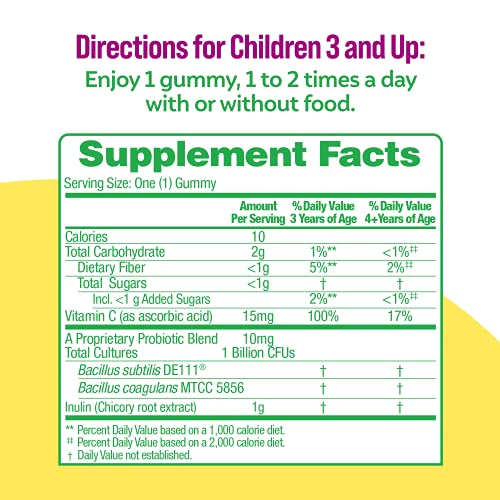 Culturelle Daily Probiotic for Kids + Veggie Fiber Gummies (Ages 3+) - 30 Count