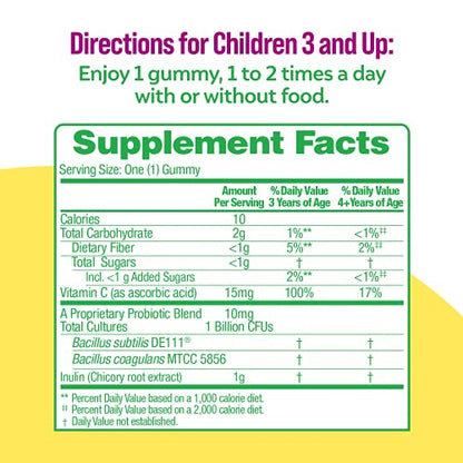 Culturelle Daily Probiotic for Kids + Veggie Fiber Gummies (Ages 3+) - 30 Count