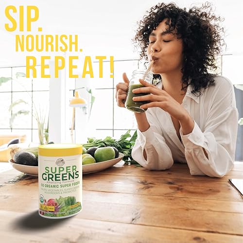 COUNTRY FARMS Super Greens Apple Banana Flavor, 50 Organic Super Foods