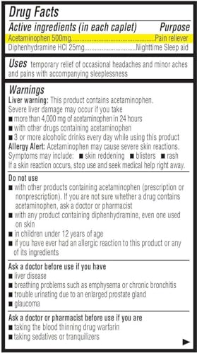 ValuMeds PM Pain Reliever and Nighttime Sleep Aid (375 Count) Acetaminophen 500mg