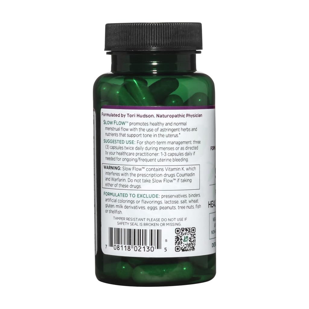 Vitanica Slow Flow, Menstrual Flow Support, Vegan, 60 Capsules