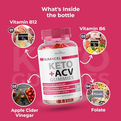 SlimXcel Keto ACV Gummies Weight Loss - 1500mg Once a Day, Strong Time Released Advanced