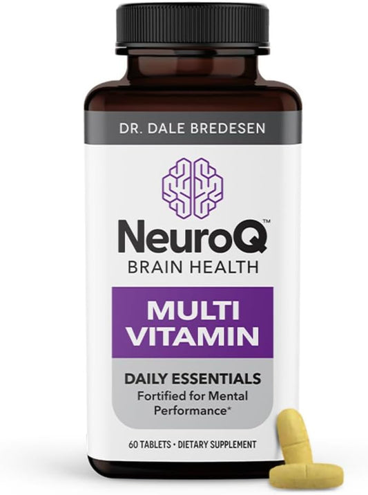 NeuroQ Daily Essentials Multivitamin – High‑Potency Brain & Body Support with Choline 550 mg, PQQ, CoQ10, Alpha Lipoic Acid – Supports Memory, Energy, Cognitive Focus & Daily Wellness – 60 Tablets