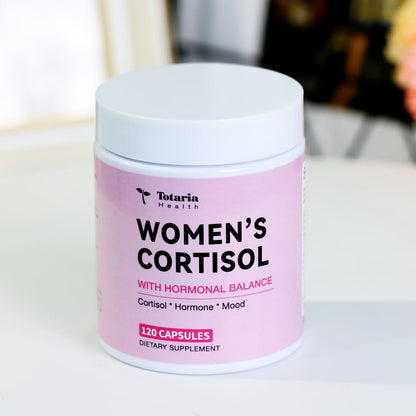 Women's Cortisol Supplement – Stress Relief, Sleep Aid, Hormone Balance, Mood & Focus, PMS*| Ashwagandha 30:1, L-Theanine, Magnesium Glycinate, Phosphatidylserine, DIM, Vitex & Myo-Inositol, 120 Ct.