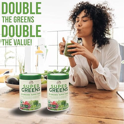 COUNTRY FARMS Super Greens Natural Flavor, 50 Organic Super Foods, USDA Organic