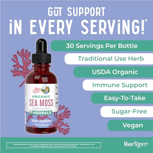 MaryRuth's Irish Sea Moss Liquid Drops | Sugar Free | SeaMoss for Gut Health