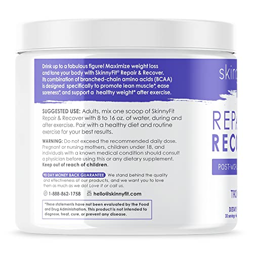 SkinnyFit Repair & Recover 30 Servings: BCAA Powder for Women, Branched Chain Amino