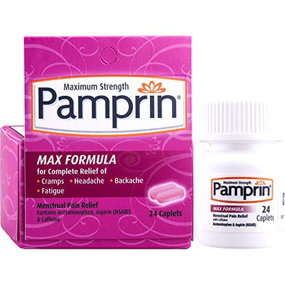 Pamprin Max Menstrual Pain Relief, Maximum Strength, Caplets, 24 ct.