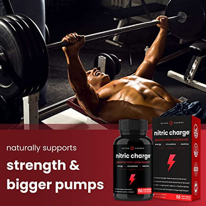 Nitric Oxide Supplement | L-Arginine, L Citrulline Malate, AAKG, Pine Bark, Grape Seed