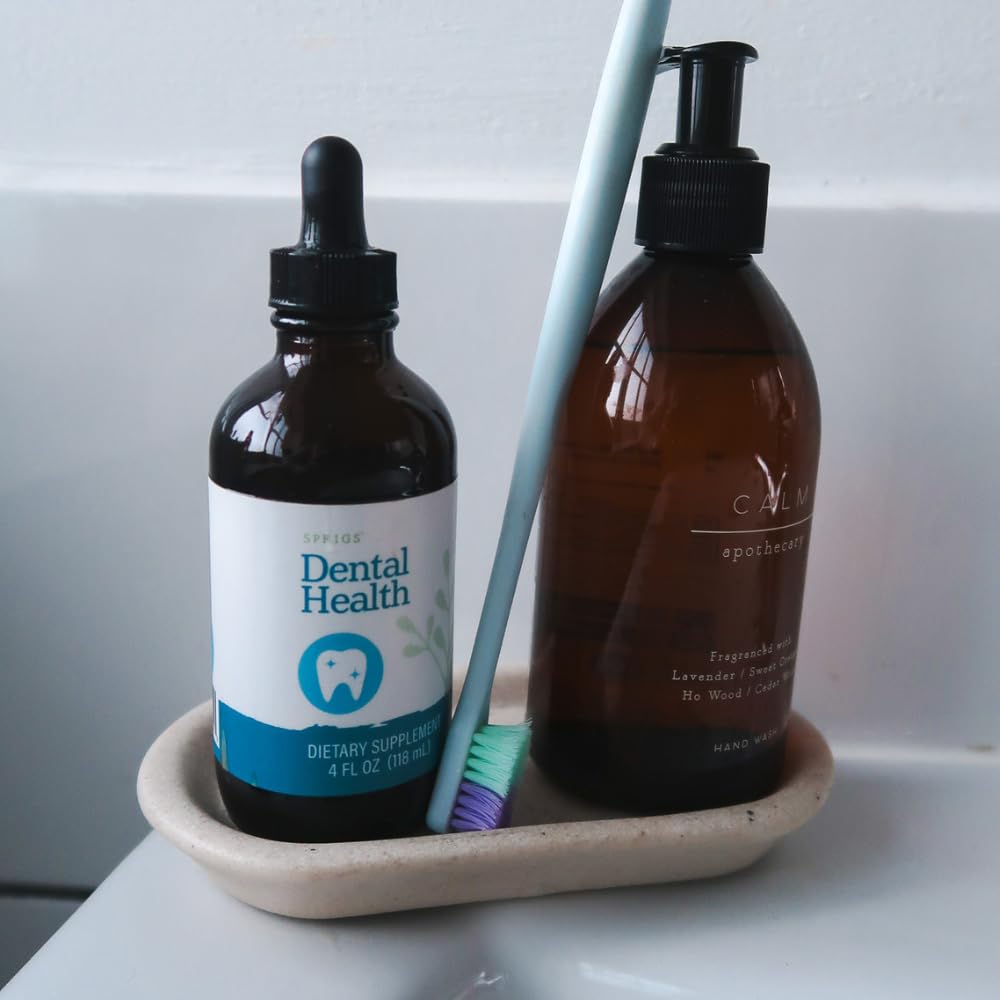 SPRIGS Dental Health Tincture, 4 Fl Oz | Natural Herbal Blend of Black Walnut, Peppermint & More to Support Healthy Teeth & Gums | Fluoride-Free, Cleansing & Astringent Formula for Fresh Breath
