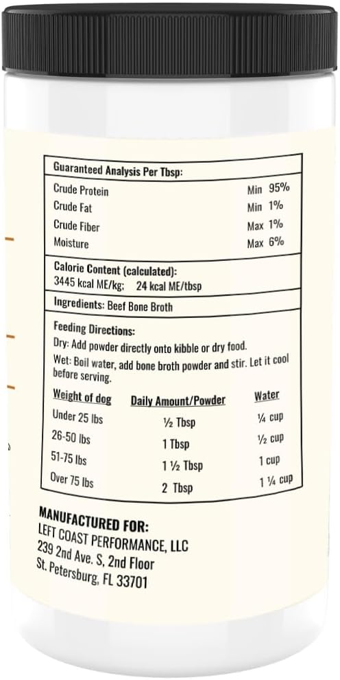Beef and Chicken Bone Broth Powder Combo for Dogs and Cats – Human Grade Grass-Fed Bone Broth for Picky Eaters – Supports Joints and Gut Health – Dog Food Toppers