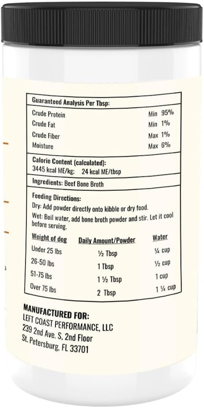 Beef and Chicken Bone Broth Powder Combo for Dogs and Cats – Human Grade Grass-Fed Bone Broth for Picky Eaters – Supports Joints and Gut Health – Dog Food Toppers