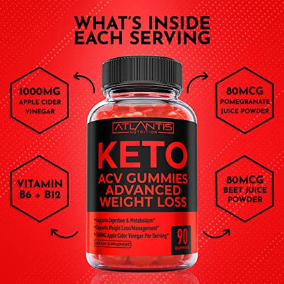 Keto ACV Gummies for Weight Loss - Supports Digestion, Advanced Weight Loss, Detox