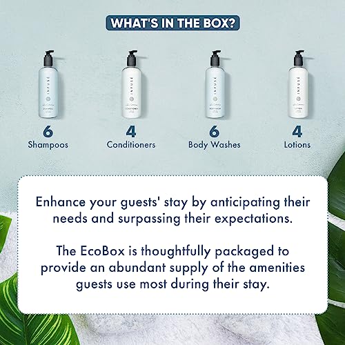 1-Shoppe Aquavera 20 Piece Ecobox All-In-Kit | White Tea and Coconut Soap | 6 Shampoo