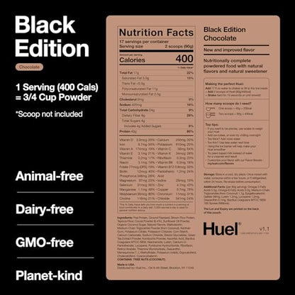 Huel Black Edition | Chocolate 40g Vegan Protein Powder | Nutritionally Complete Meal