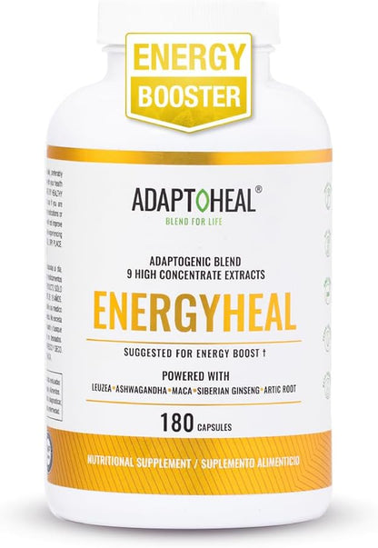 ADAPTOHEAL Energyheal Daily Energy Ashwagandha, Rhodiola (180 Caps)