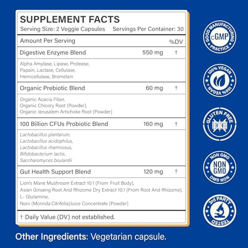 12 PPM H2 Hydrogen Tablets & Multi Enzyme Capsules with Probiotics | Daily Supplement Routine | 2 Items