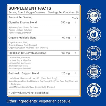 12 PPM H2 Hydrogen Tablets & Multi Enzyme Capsules with Probiotics | Daily Supplement Routine | 2 Items