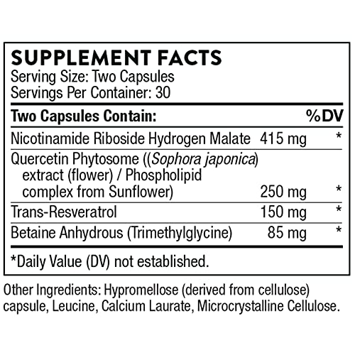THORNE ResveraCel - Nicotinamide Riboside with Quercetin Phytosome and Resveratrol