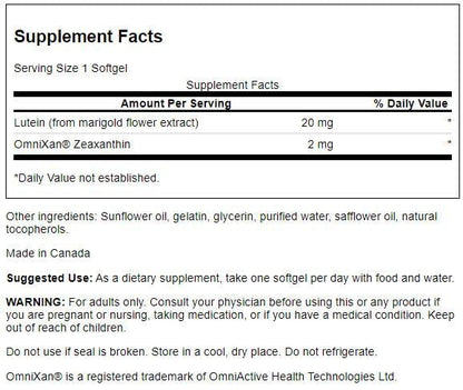 Swanson Synergistic Eye Health - Lutein and Zeaxanthin Supplement