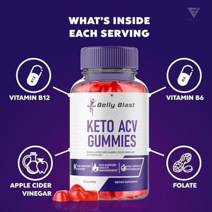 (3 Pack) Belly Blast Keto ACV Gummies, Belly Blast Keto + ACV Gummies Advanced Weight