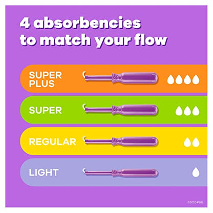Tampax Radiant Tampons Multi Pack with LeakGuard Braid, Light/Regular Absorbency, Unscented, 26 Count