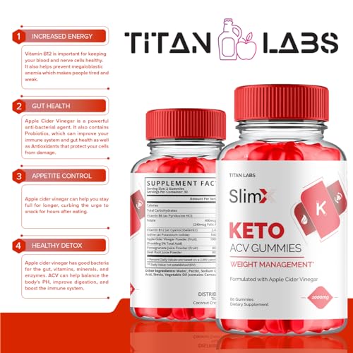 (3 Pack) SlimX Keto ACV Gummies, SlimX Keto ACV Advanced Weight Loss 1000MG Apple