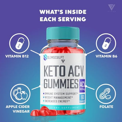 Slimsculpt Keto ACV Gummies Advanced Weight Loss, Slim Sculpt Keto + ACV Apple Cider