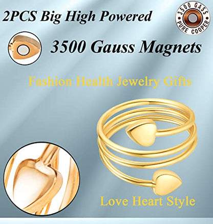 Vicmag Copper Magnetic Ring for Women, Lymphatic Drainage Ring Ladies Fingers