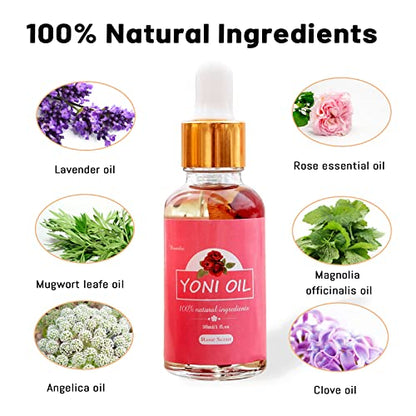 2 Packs Yoni Oil for Women, All Natural Feminine Oil Intimate Deodorant for Women, Ph Balanced