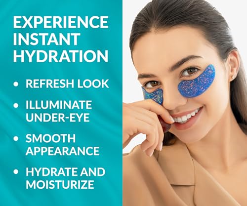 Under Eye Patches for Dark Circles and Puffy Eyes (30 Pairs), Marine Collagen Eye Gel