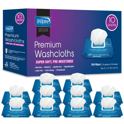 Inspire Adult Wet Wipes, Adult Wash Cloths, Adult Wipes for Incontinence
