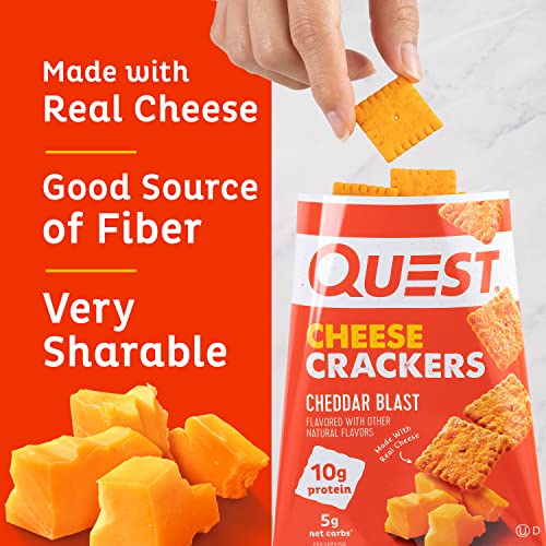 Quest Nutrition Cheese Crackers, Cheddar Blast, High Protein, Low Carb, Made with Real Cheese