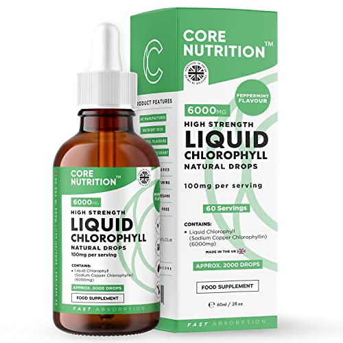 Core Nutrition Liquid Chlorophyll Drops for Water - 2 Fl. Oz for 60 Servings - 2 Month Supply