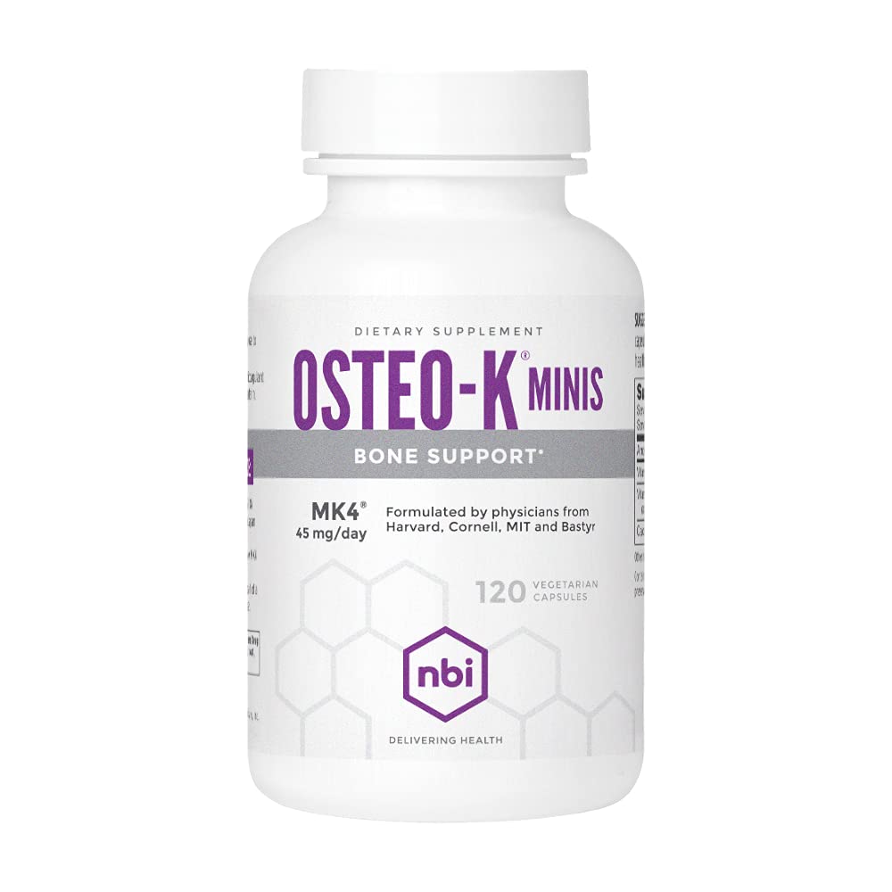 NBI Osteo-K Bone Support - Mini | Vitamin D & K Complex with Calcium Citrate Supplement 