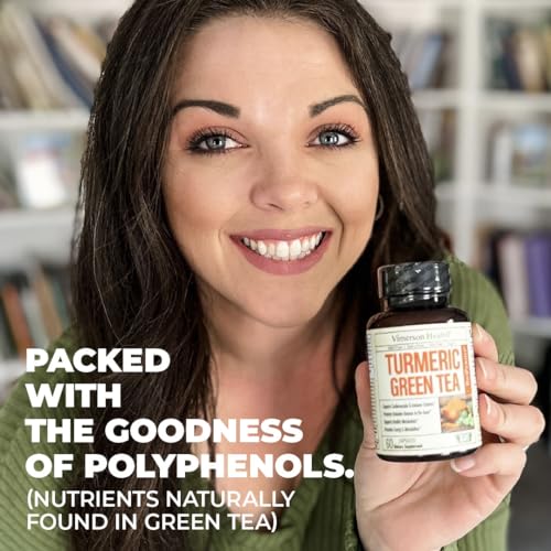 Green Tea Extract Capsules - Green Tea Supplement with Organic Turmeric Curcumin