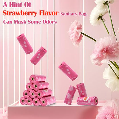 150Pcs Sanitary Napkin Disposal Bags, Luxiv Pink Disposable Sanitary Bag Personal Care Disposal Bags