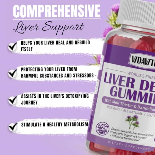 VIDAVITE Sugar-Free Liver Cleanse Detox & Repair Gummies — 1500mg Silymarin Milk
