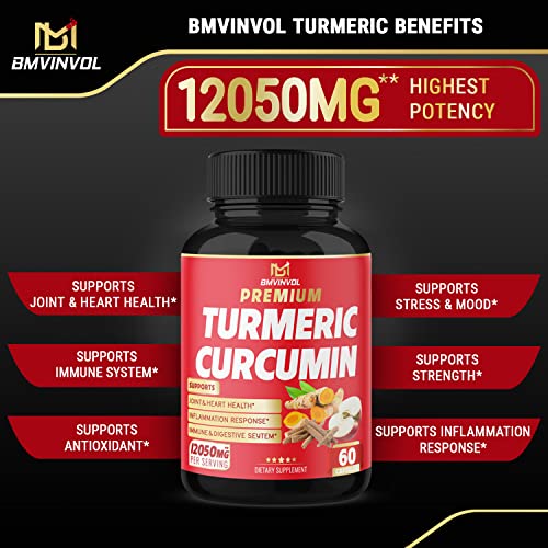 (2 Packs) Premium Turmeric Curcumin Supplement 12050mg with Ginger, Apple Cider