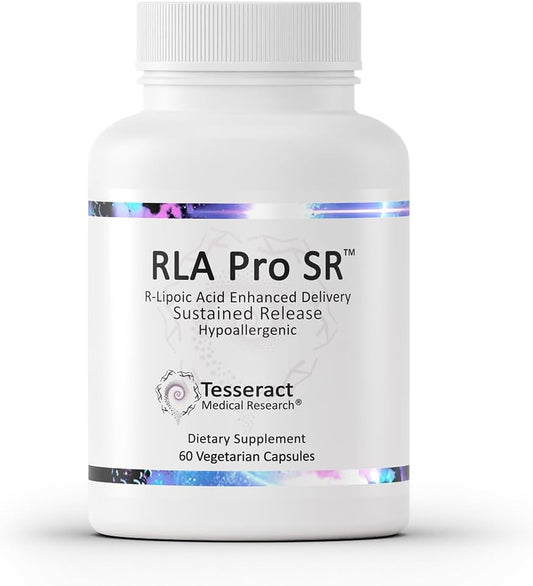 Tesseract RLA Pro SR R-Lipoic Acid Supplement, Energy Support, 60 Capsules | Sustained Release, Helps Maintain Cellular Energy & Glucose Utilization, Gluten Free, Plant Based