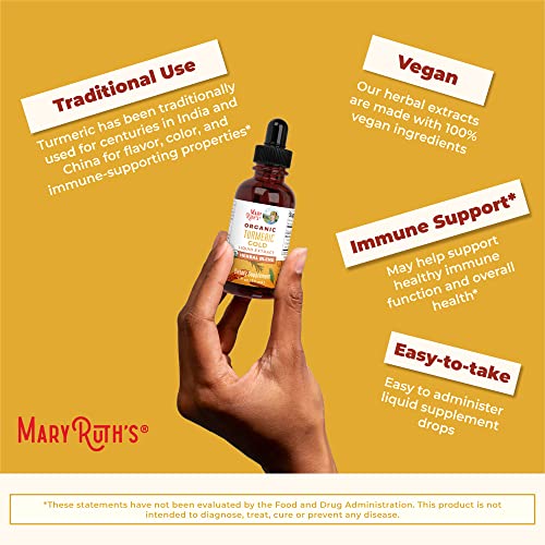 MaryRuth Organics Turmeric Gold Liquid Drops, USDA Organic, Herbal Blend Liquid Drops