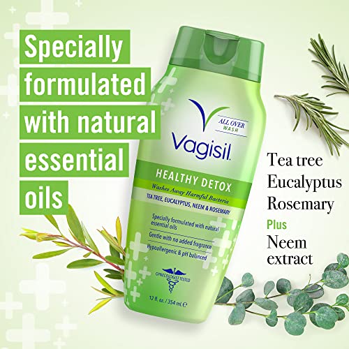 Vagisil Feminine Wash for Intimate Area Hygiene, Healthy Detox, All Over Body Wash