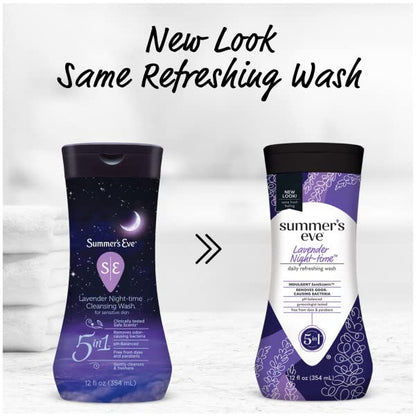 Summer's Eve Night-Time Cleansing Wash, Lavender, 12 Fl Oz (Pack of 3)