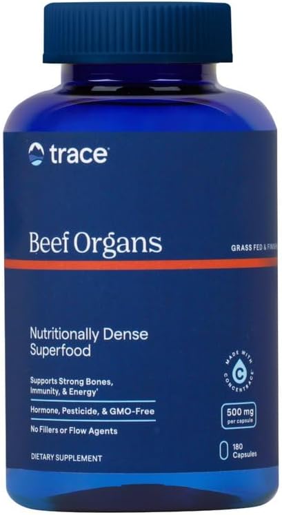 Trace Minerals Beef Organ Complex Capsules, 500 mg, 180 Count